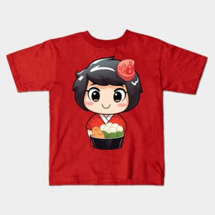 kawaii bento sushi T-Shirt cute  funny  japan Kids T-Shirt